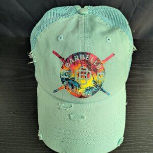 Barbells And Ponytails Distressed "Tropical" Ponytail Hat Adjustable
